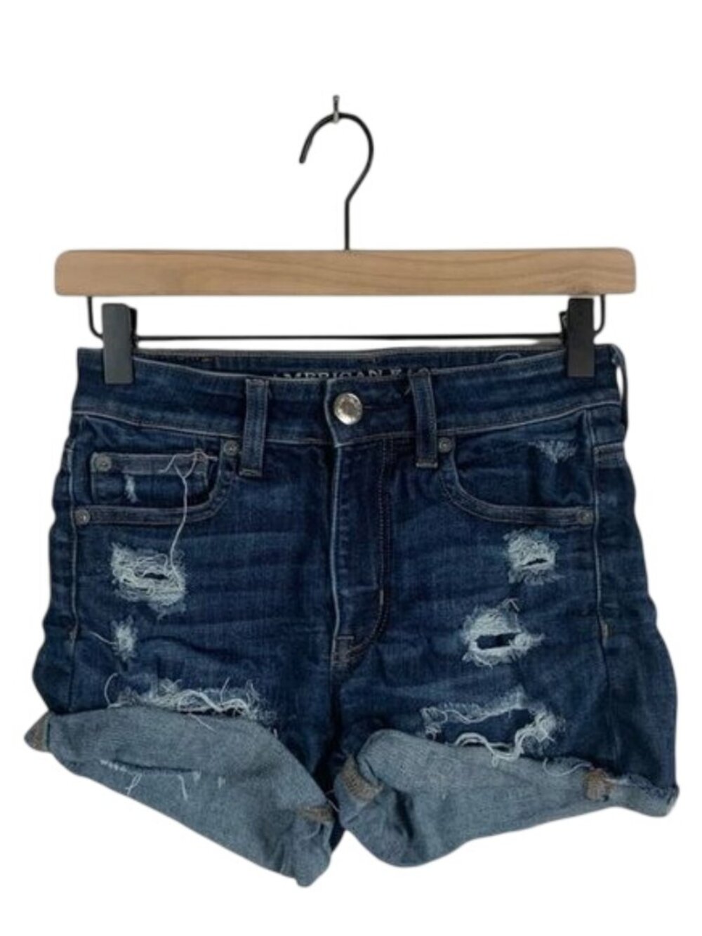 American Eagle Destroyed High Rise Shortie Womens Size 2
